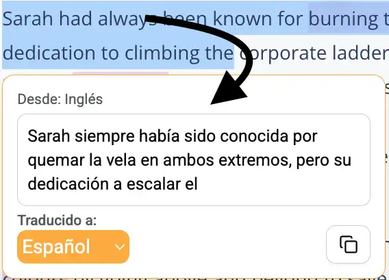 Tooltip de traducción al seleccionar un texto en la página
