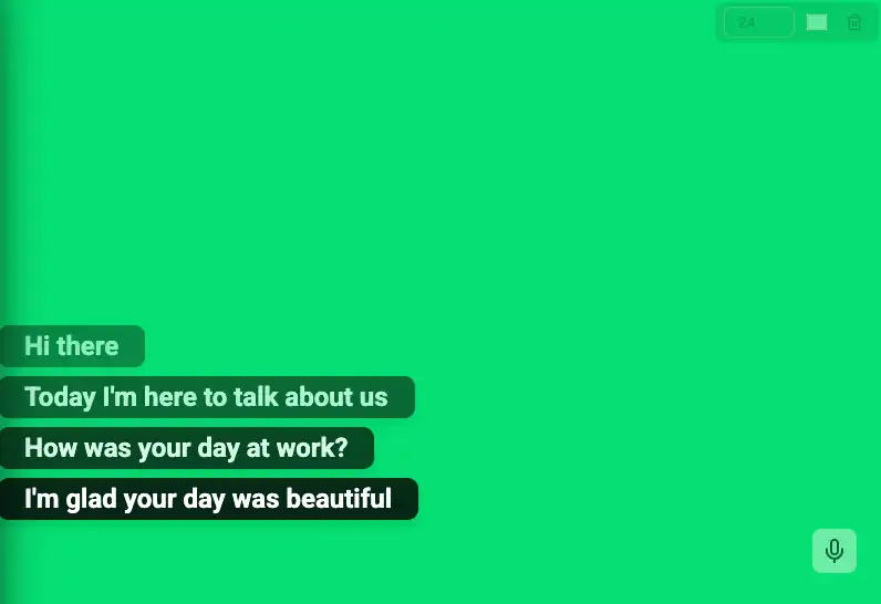 Ventana de transcripción y traducción de voz a texto de Redna Models